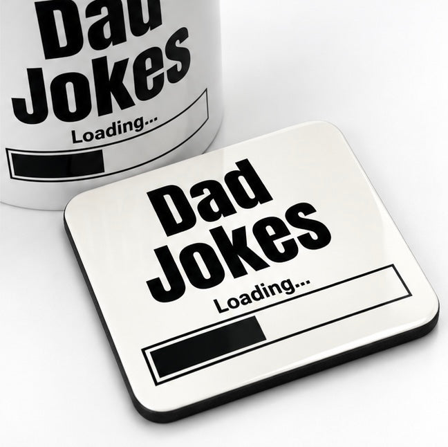 Dad Jokes Loading Mug – Funny Gift for Dad | Optional Matching Coaster