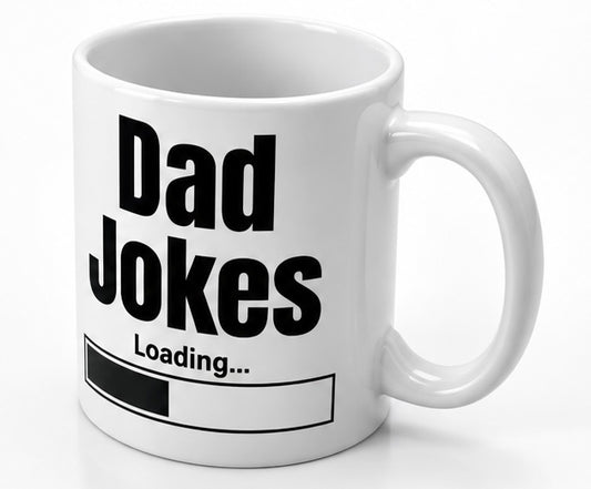Dad Jokes Loading Mug – Funny Gift for Dad | Optional Matching Coaster