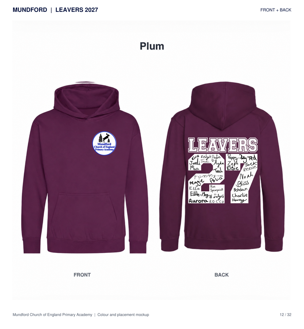 Mundford Primary Academy Leavers 2027 T-shirts and Hoodies