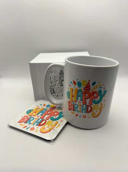 Happy Birthday Mug & Coaster Gift Set