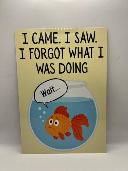 I Came. I Saw. I Forgot What I Was Doing - Aluminium sign