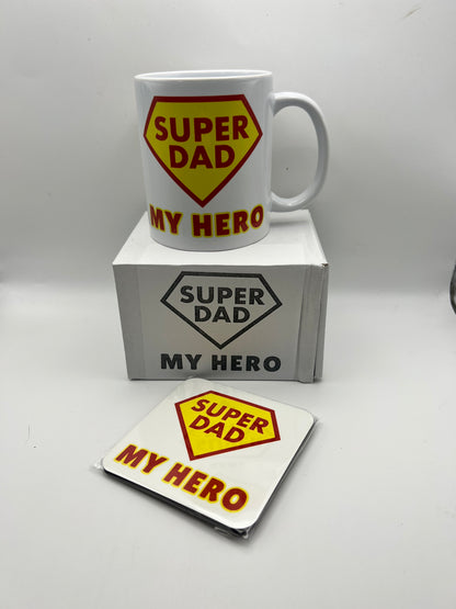 Super Dad – My Hero Mug & Coaster Gift Set