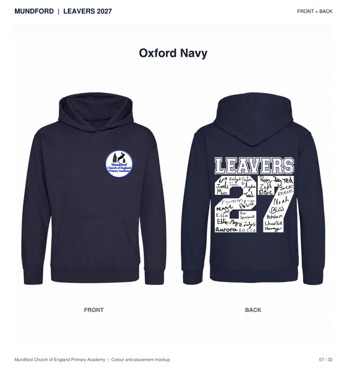 Mundford Primary Academy Leavers 2027 T-shirts and Hoodies