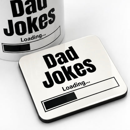 Dad Jokes Loading Mug – Funny Gift for Dad | Optional Matching Coaster