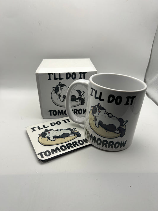 I’ll Do It Tomorrow Mug & Coaster Gift Set