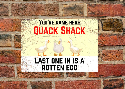 Personalised Duck Run Sign - Quack Shack