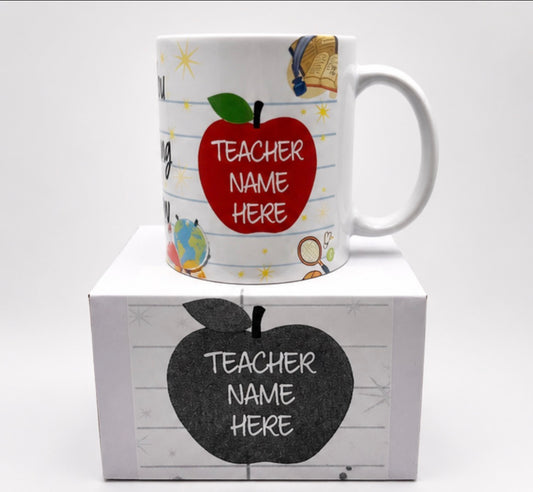 Thank You for Helping Me Grow Ceramic Mug | Personalised Teacher Gift | Best Teacher Ever | Teaching Assistant Gift