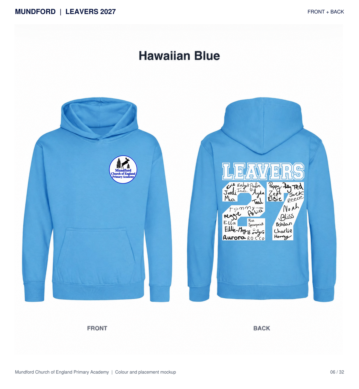 Mundford Primary Academy Leavers 2027 T-shirts and Hoodies