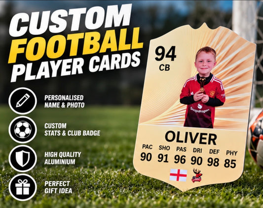 Custom A4 Aluminium Football Shield – FC 27 Style Ultimate Team Player Card