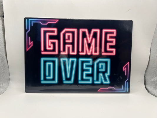 Game Over Aluminium Sign