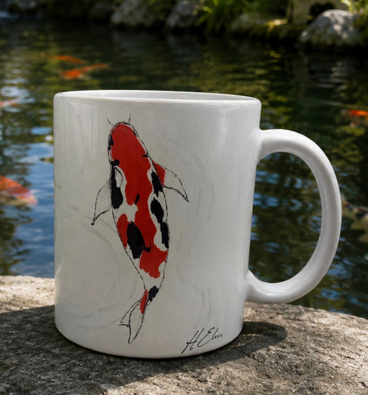 Koi Hand-Drawn Ceramic Mug