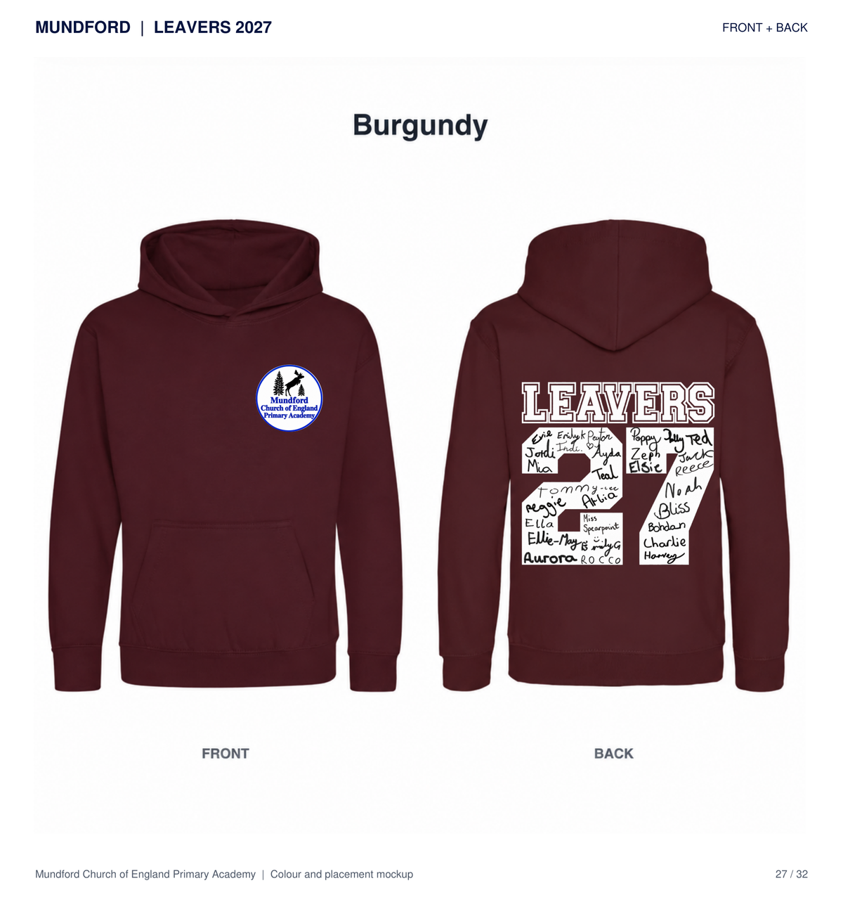 Mundford Primary Academy Leavers 2027 T-shirts and Hoodies