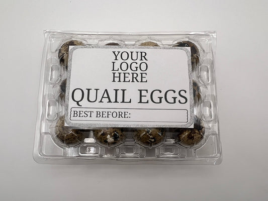 Personalised Quail Egg Boxes with Custom Logo | Branded Plastic Egg Cartons