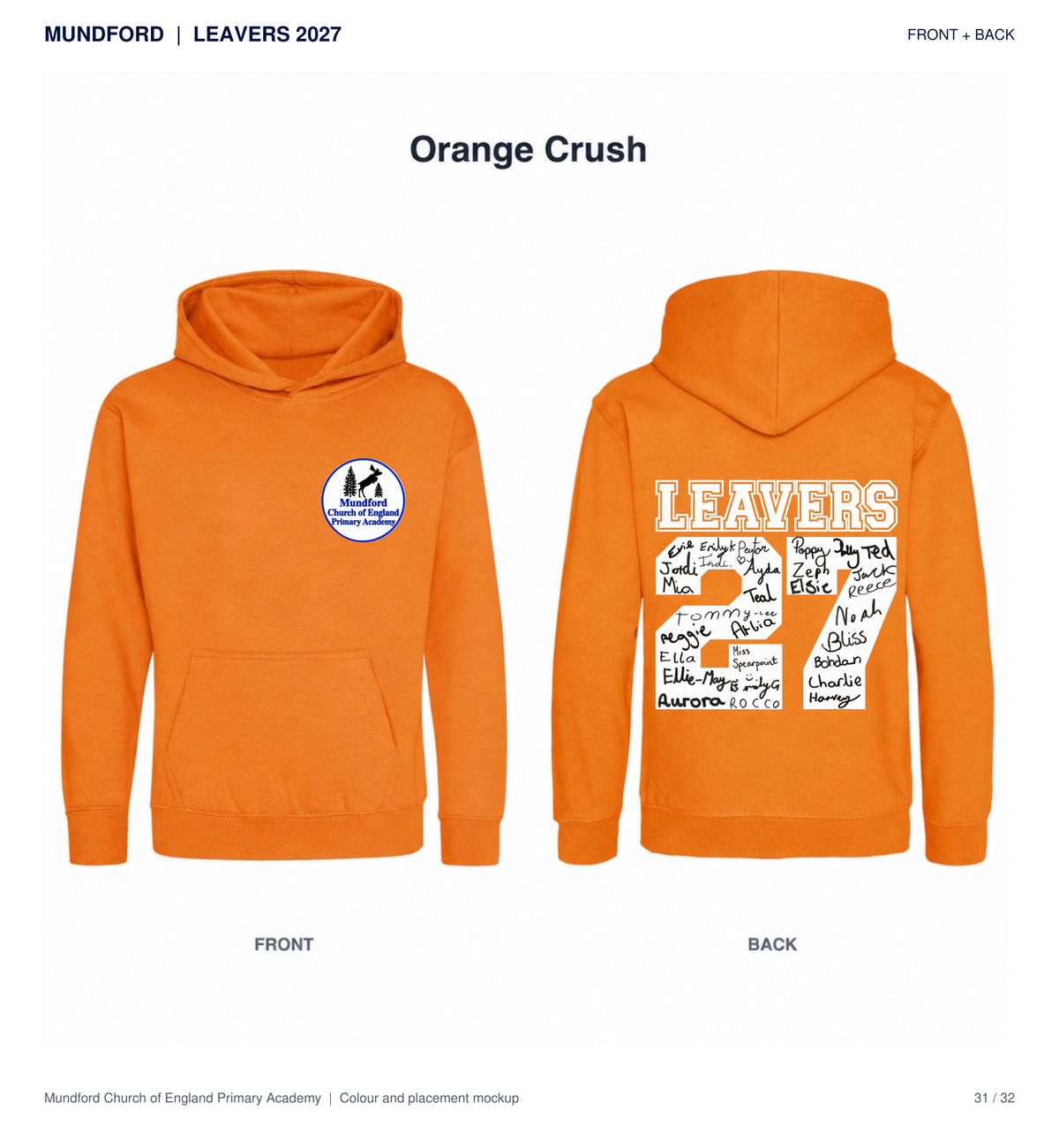 Mundford Primary Academy Leavers 2027 T-shirts and Hoodies