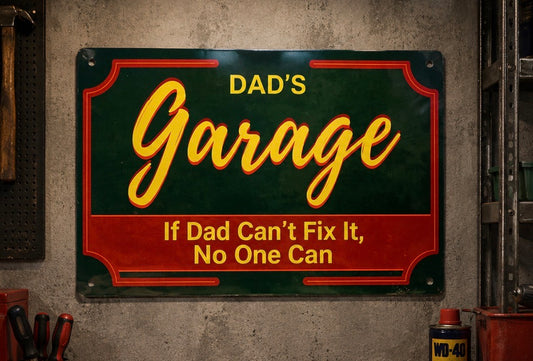 Dad’s Garage – If Dad Can’t Fix It, No One Can Aluminium Sign