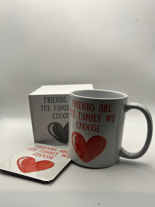 Friends Are the Family We Choose Mug & Coaster Gift Set