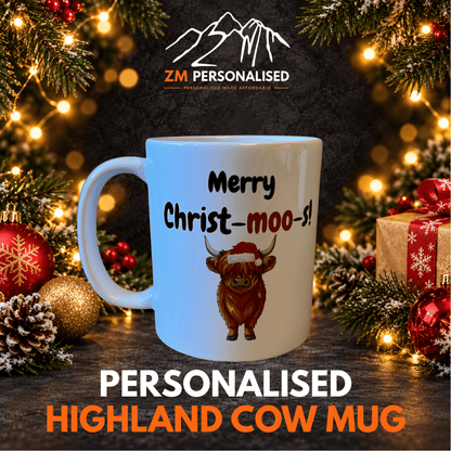 Highland Cow Christmas Mug – Merry Christ-Moo-s Festive Mug - ZM Sports