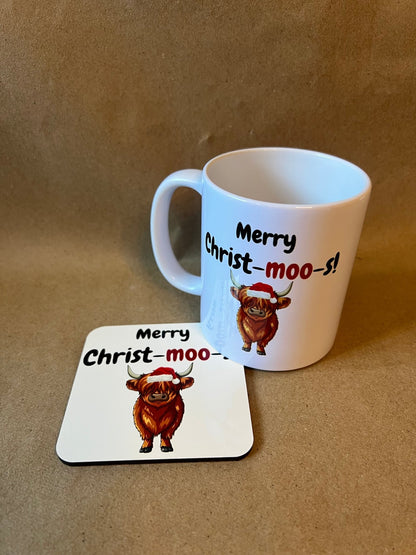 Highland Cow Christmas Mug – Merry Christ-Moo-s Festive Mug - ZM Sports