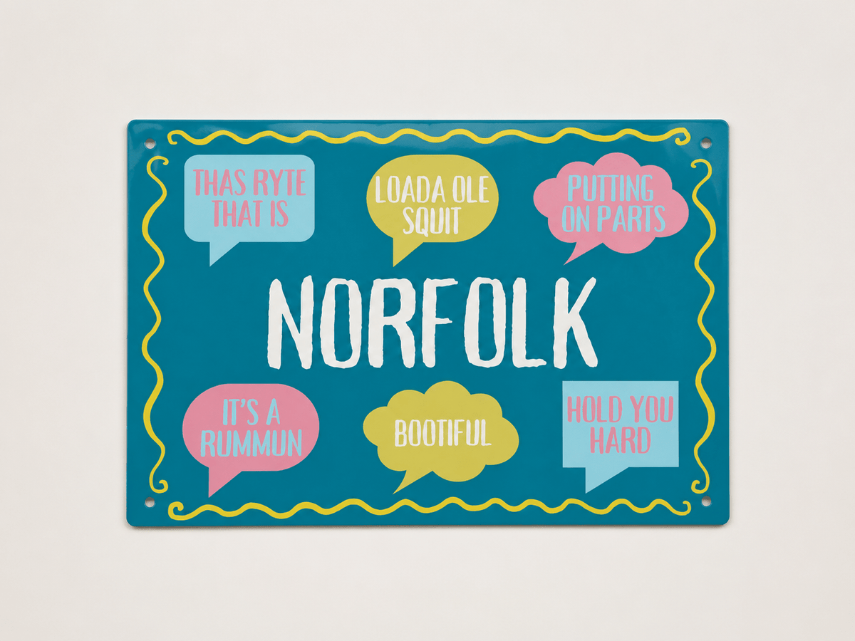 Norfolk Dialect Aluminium Sign - ZM Sports