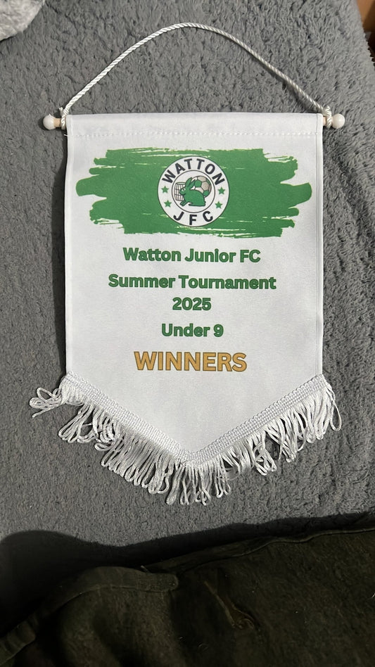 Pennant Personalised Your Design Sport Club 26cm x 18cm Any Football Fc Cup - ZM Sports