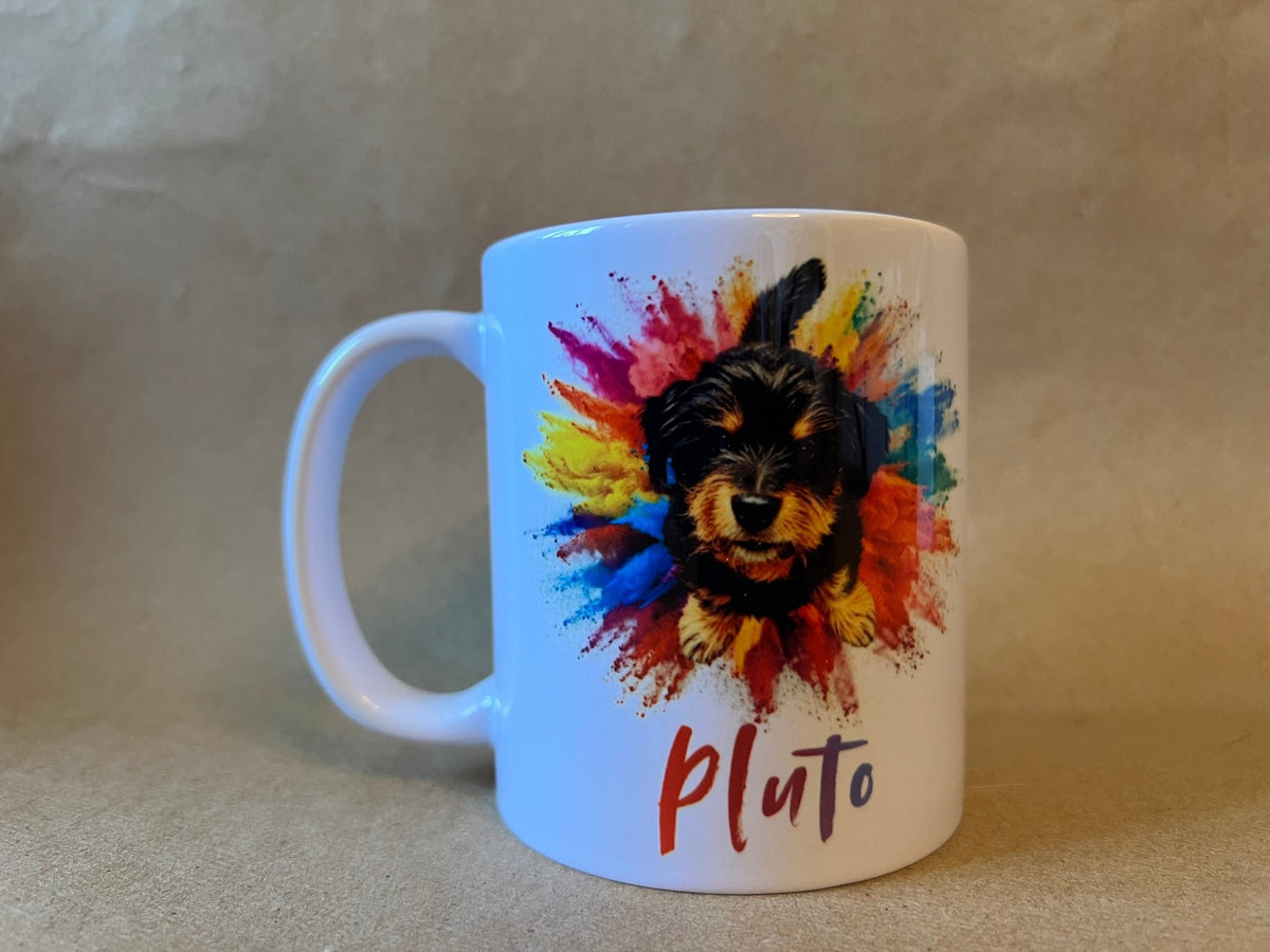 Personalised Pet Portrait Mug – multi-colour Splash Design - ZM Sports