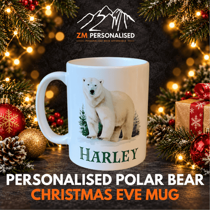 Personalised Polar Bear Christmas Eve Mug – Kids Christmas Mug - ZM Sports