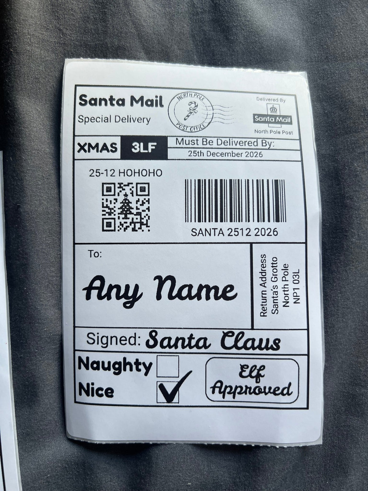 Personalised Santa Mail Christmas Present Labels | North Pole Gift Stickers - ZM Sports
