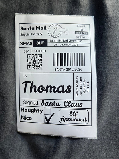 Personalised Santa Mail Christmas Present Labels | North Pole Gift Stickers - ZM Sports