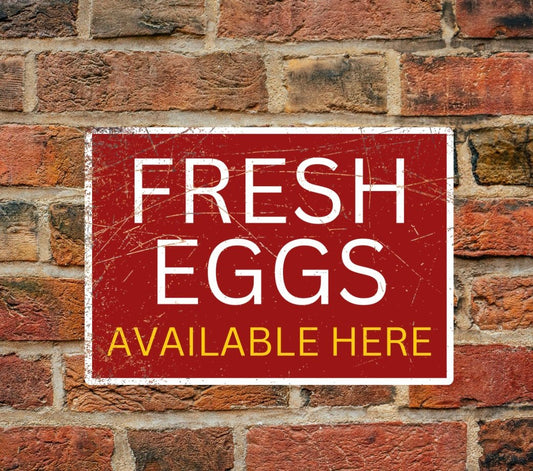 Weather-Resistant Fresh Eggs Aluminium Sign for Farms - ZM Sports